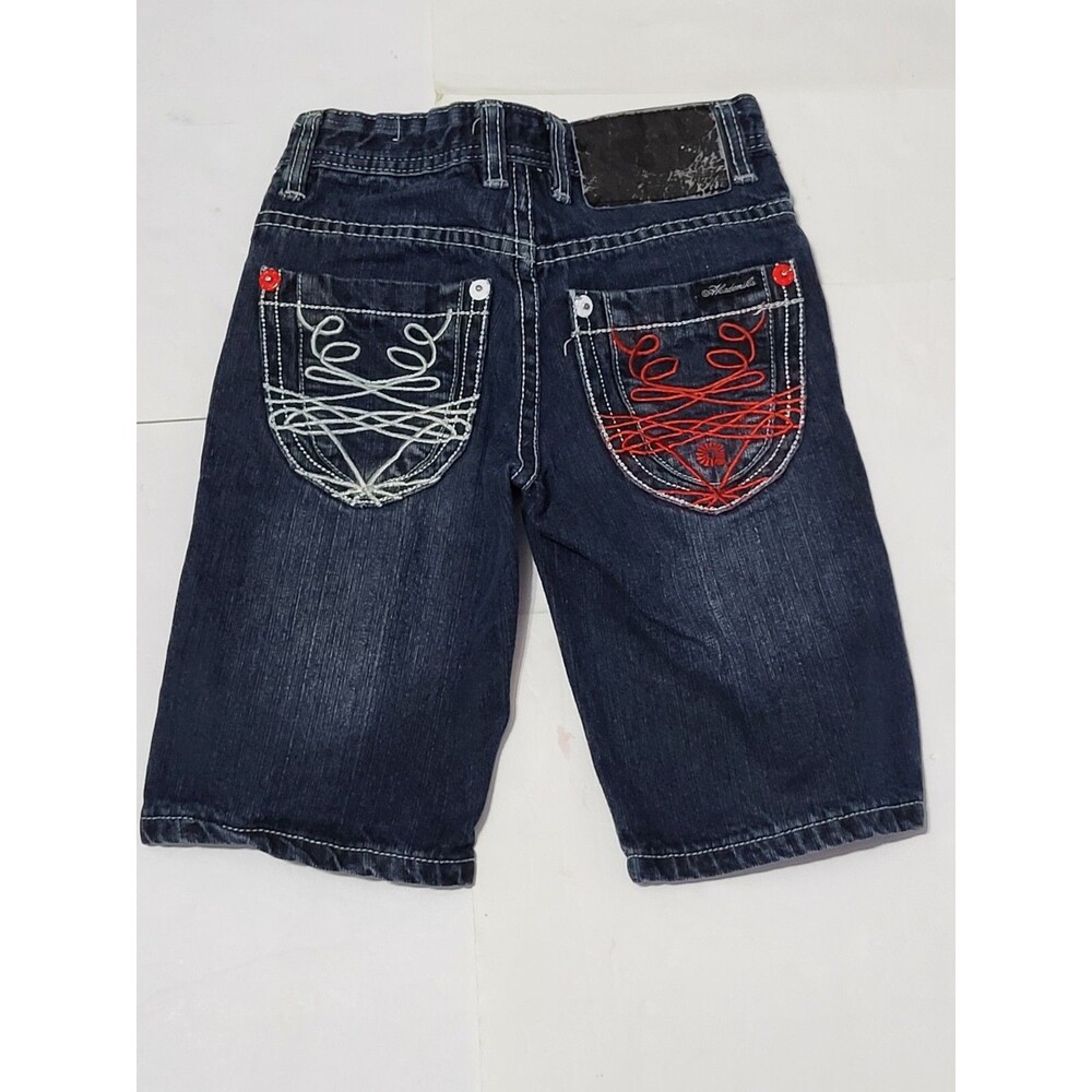 Akademiks Boys Size 6 Bermuda Long Dark Denim Jean Shorts